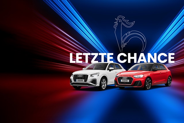 Audi A1 in rot und Audi Q2 in weiß