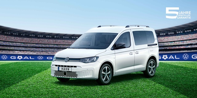 Der VW Caddy GOAL in weiß