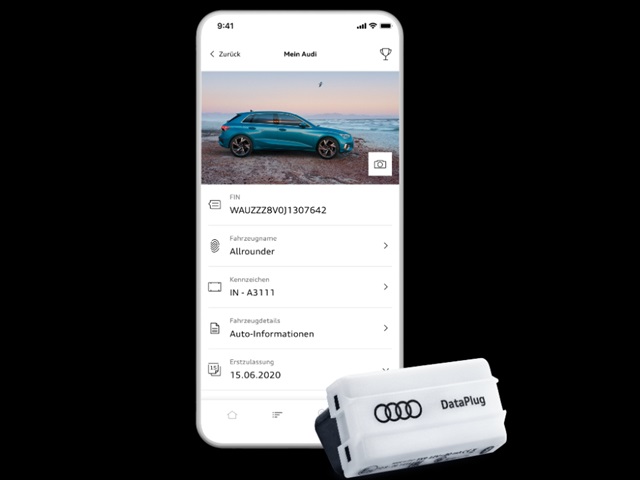 Audi DataPlug verbindet sich mit der Audi plug and play App
