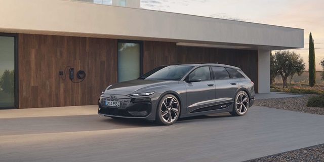 Der Audi A6 Avant e-tron in Front-Seitenansicht