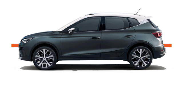 Modellfreisteller des SEAT Arona in Seitenansicht 