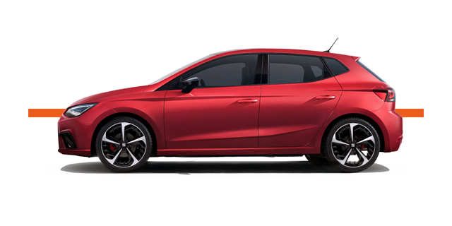 Modellfreisteller des SEAT Ibiza in Seitenansicht 