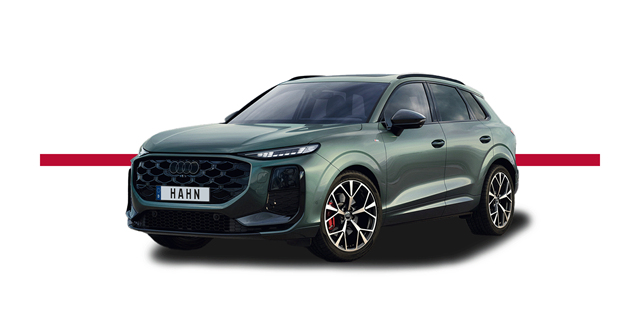 Modellfreisteller des Audi Q3 in Front-Seitenansicht