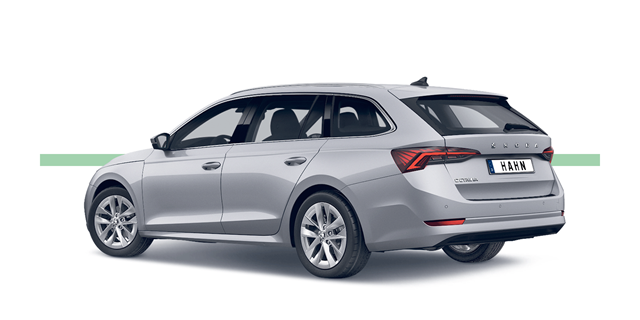 Modellfreisteller des Škoda Octavia Combi in Heck-Seitenansicht