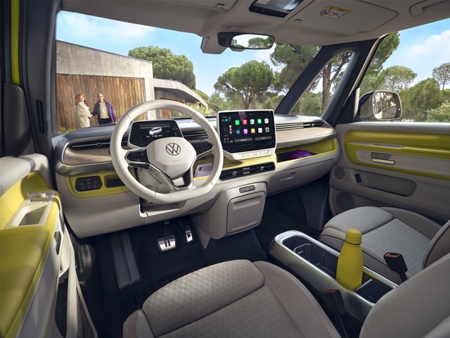 Das innovative Lenkrad des neuen ID. Buzz von VW Nutzfahrzeuge.