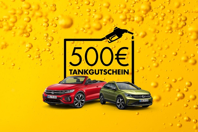 VW Angebote für sofort verfügbare Modelle inkl. 500,00 € Tankgutschein